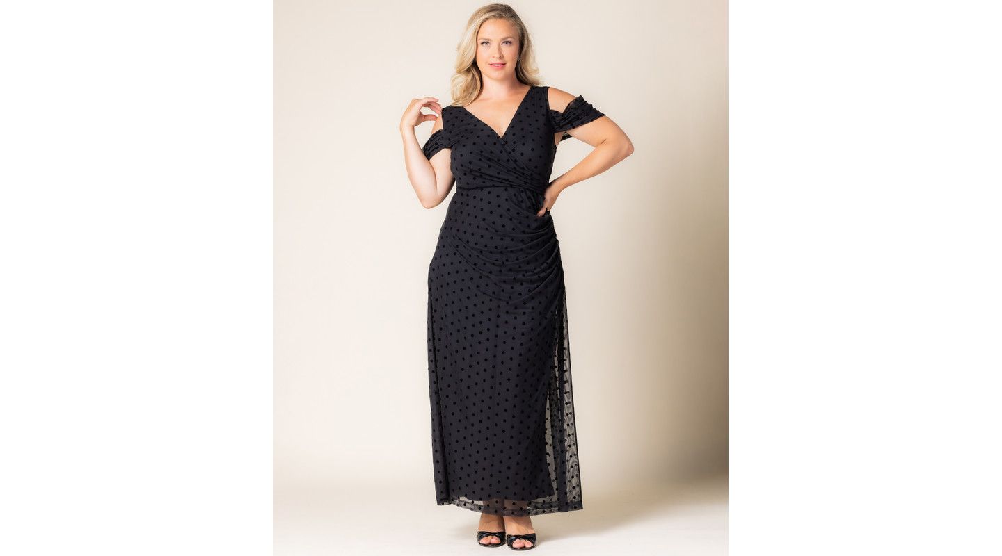 Женское платье Kiyonna Plus Size Seraphina Mesh Gown, цвет: Чёрный — фото 3