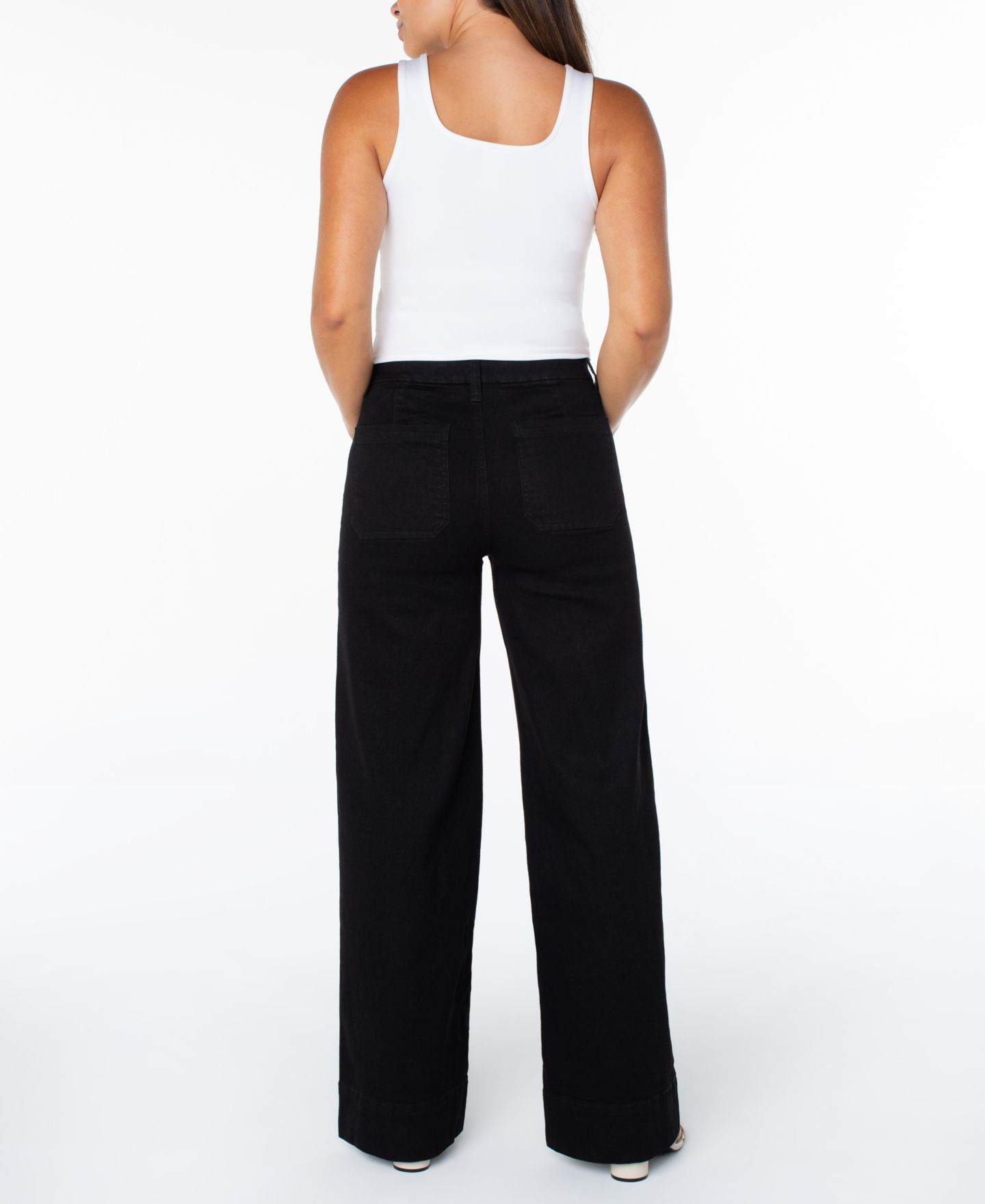 Женские джинсы Celebrity Pink Juniors' High-Rise Patch-Pocket Wide-Leg, цвет: Чёрный — фото 3