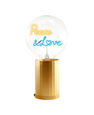 Bulb Peace And Love with Base Table Lamp Portable