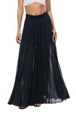 Women's High-Rise Pleated Chiffon Wide-Leg Pants