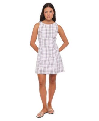 Women's Circe Plaid A-Line Boat Neck Mini Dress