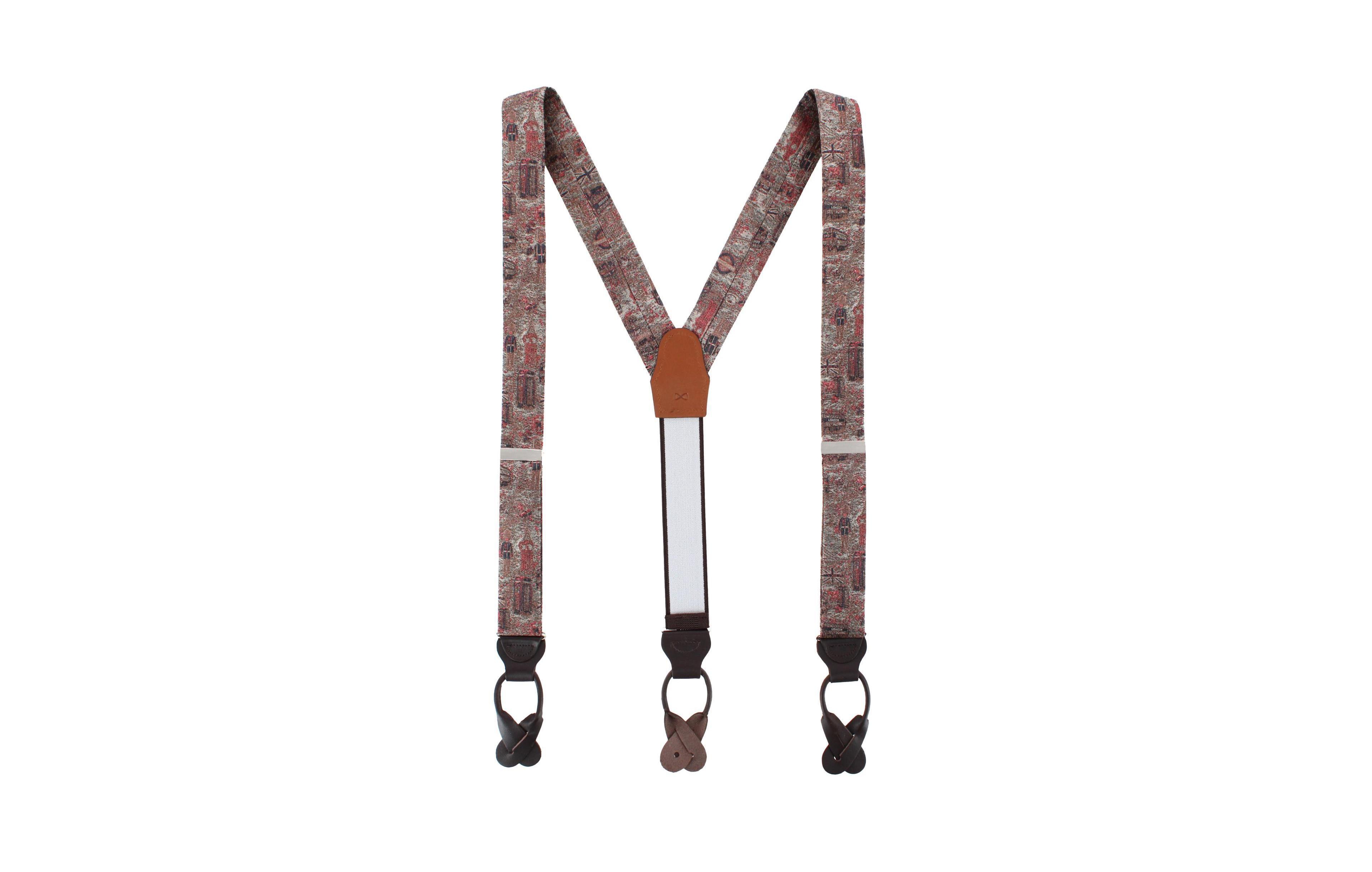 Trafalgar London Tapestry Silk Button-End Suspenders