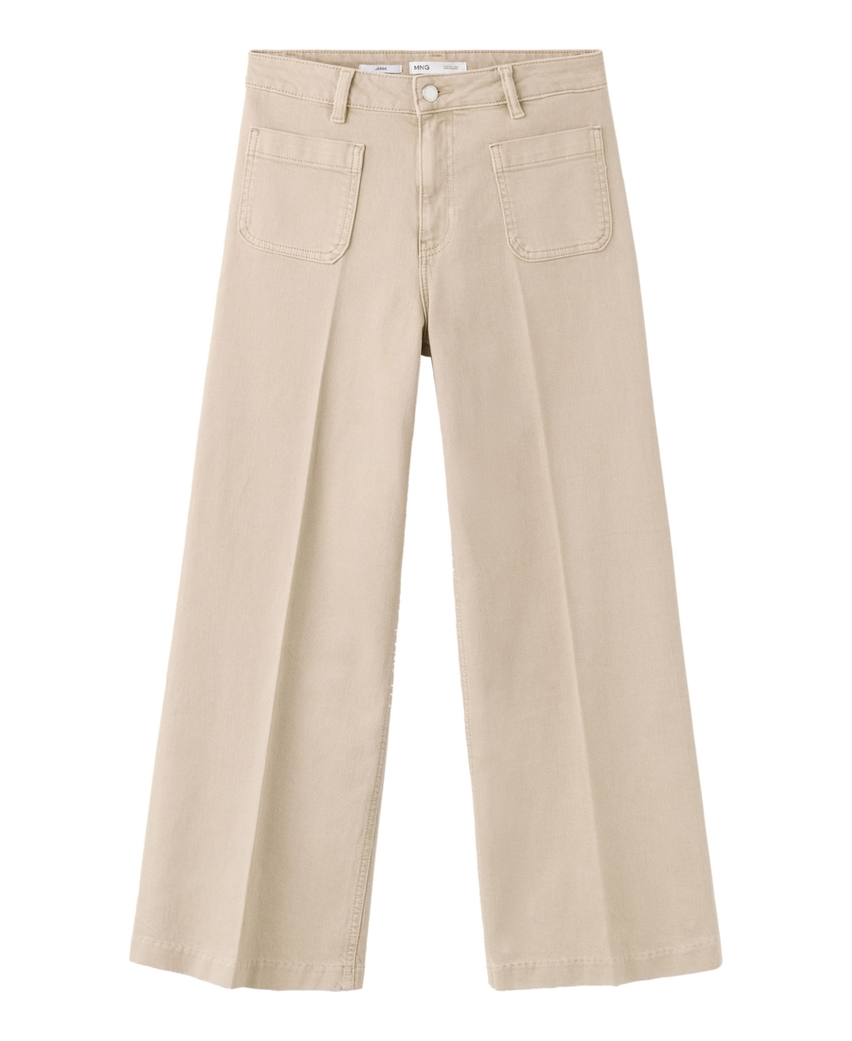 Mango Women's High-Rise Wide-Leg Jeans - Sand