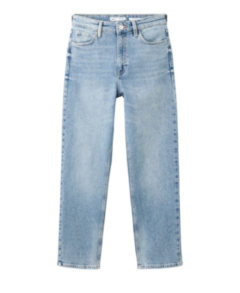 Женские джинсы MANGO Newmom High-Rise Straight-Leg, цвет: Средний синий