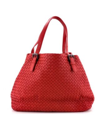 Large Intrecciato A-Shape Leather Tote