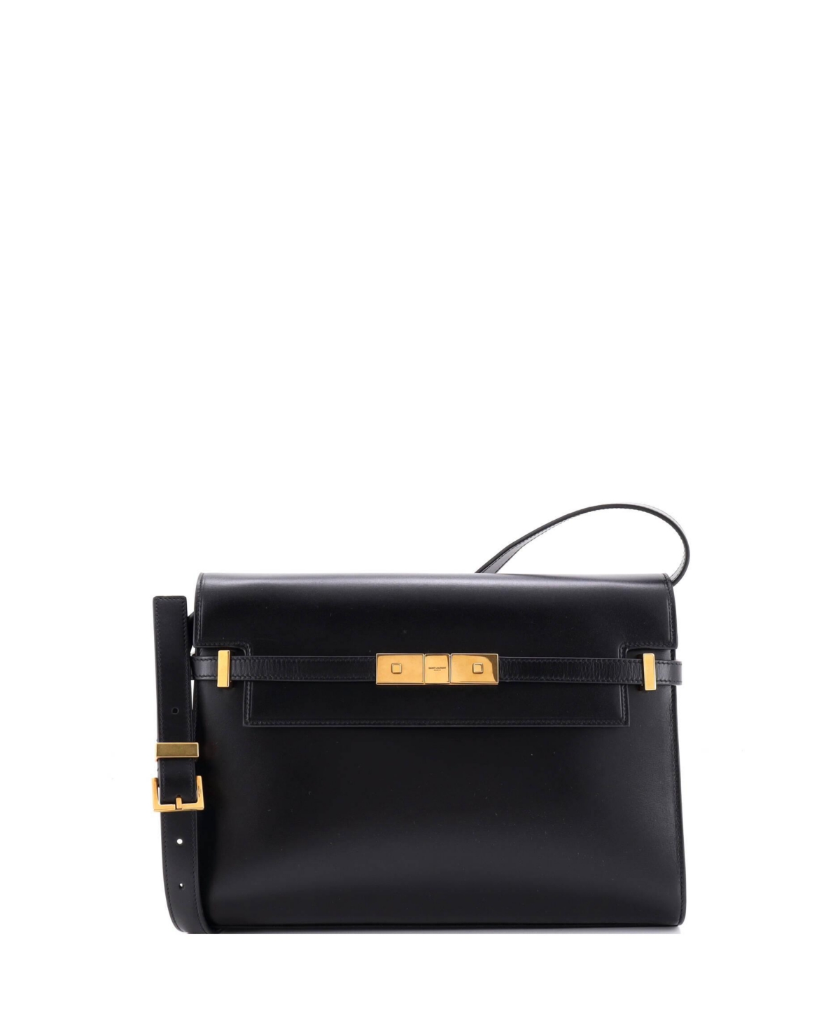 Pre-Owned Saint Laurent Medium Manhattan Shoulder Bag Leather - Black