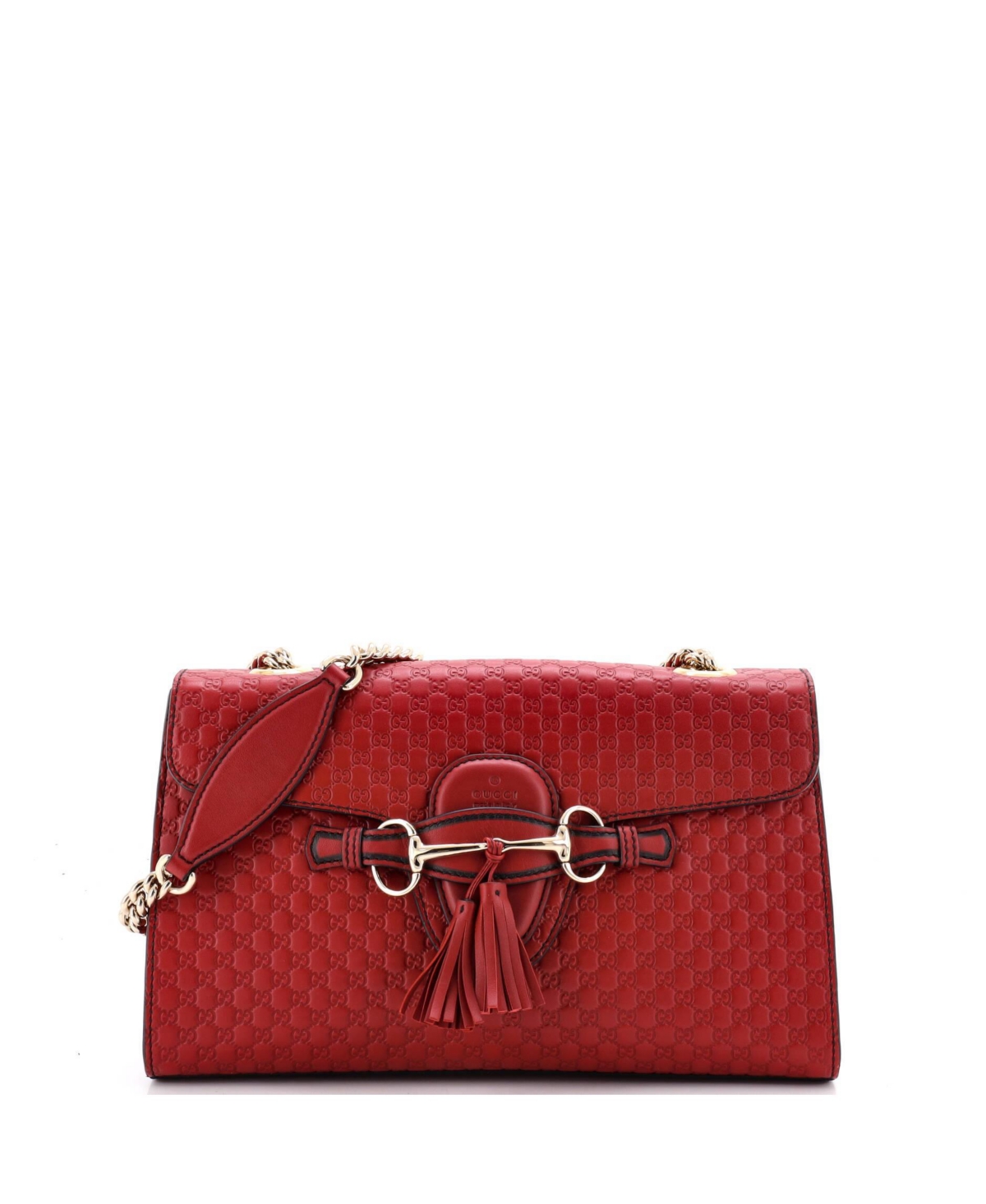 Pre-Owned Gucci Medium Emily Chain Flap Bag Microguccissima Leather - Brown