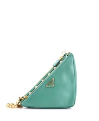 Mini Double Symbole Triangle Bag Leather and Jacquard