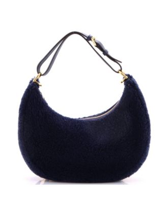 Fendigraphy Small Shearling Hobo Shoulder Bag