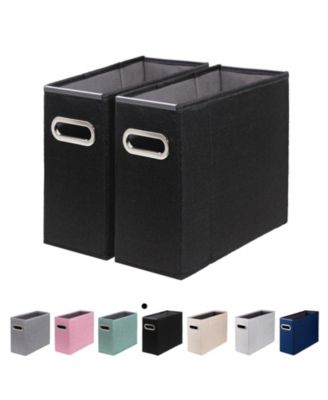 Letter Size File Organizer Folders Fabric Storage Box Collapsible Metal Handle Smooth PVC Rails