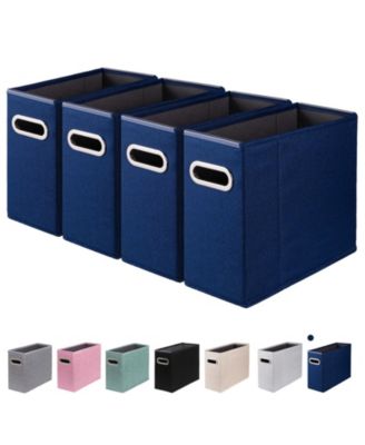 Letter Size File Organizer Folders Fabric Storage Box Collapsible Metal Handle Smooth PVC Rails