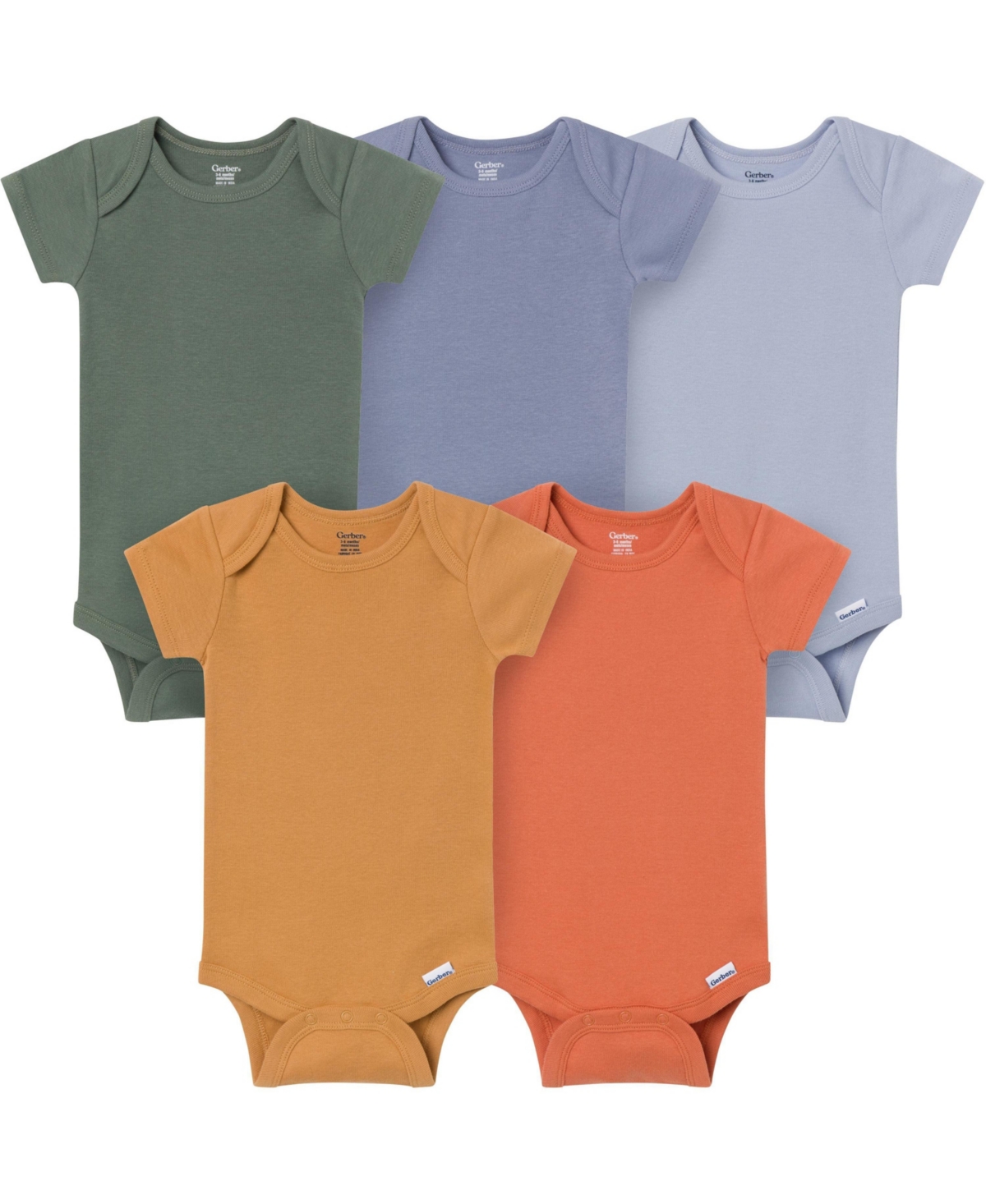 Gerber Baby 5-Pack Short Sleeve Bodysuits, Cozy Neutral, 24 Months