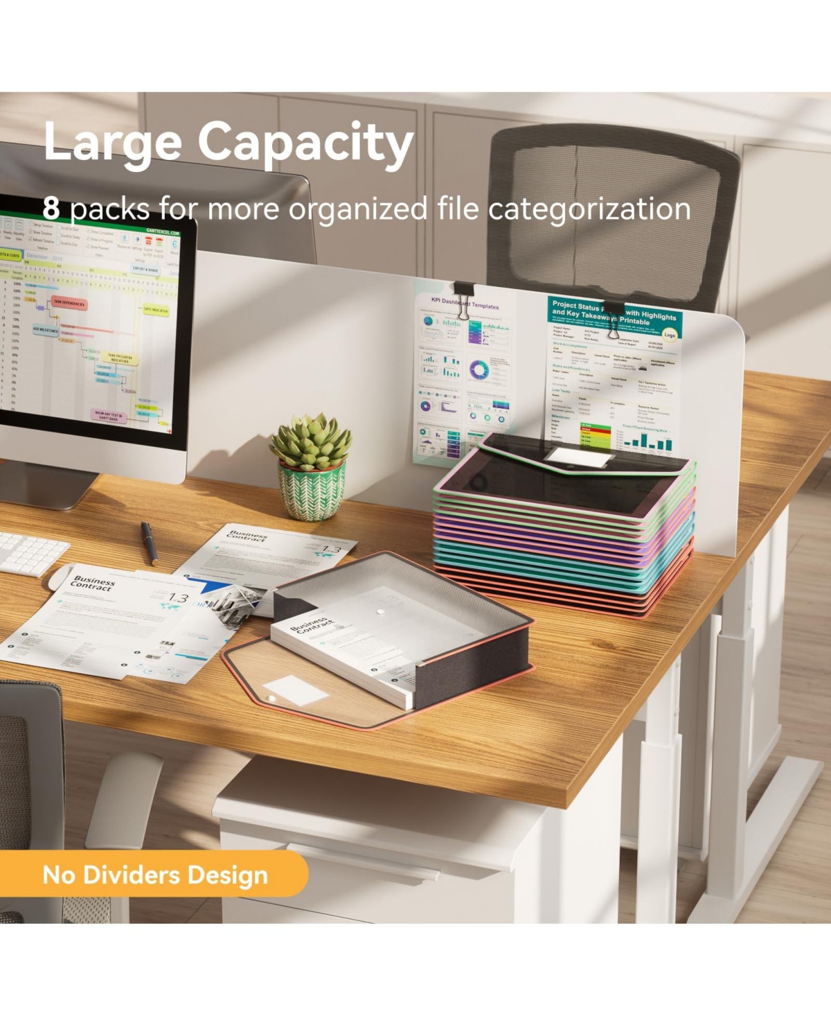 Danrong Expanding File Folders Document Organizer Snap Closure Label Pocket Large Capacity For School Office Home