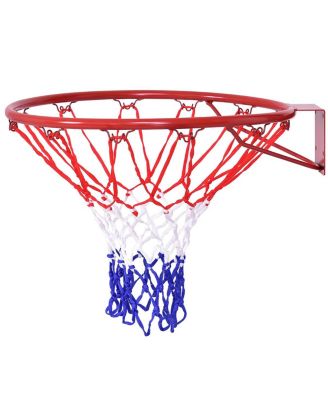 Basketball Rim, 18 in Replacement Hoop with All-Weather PE Net, 12 Net Loops, Rustproof Steel Frame and Mounting Screws