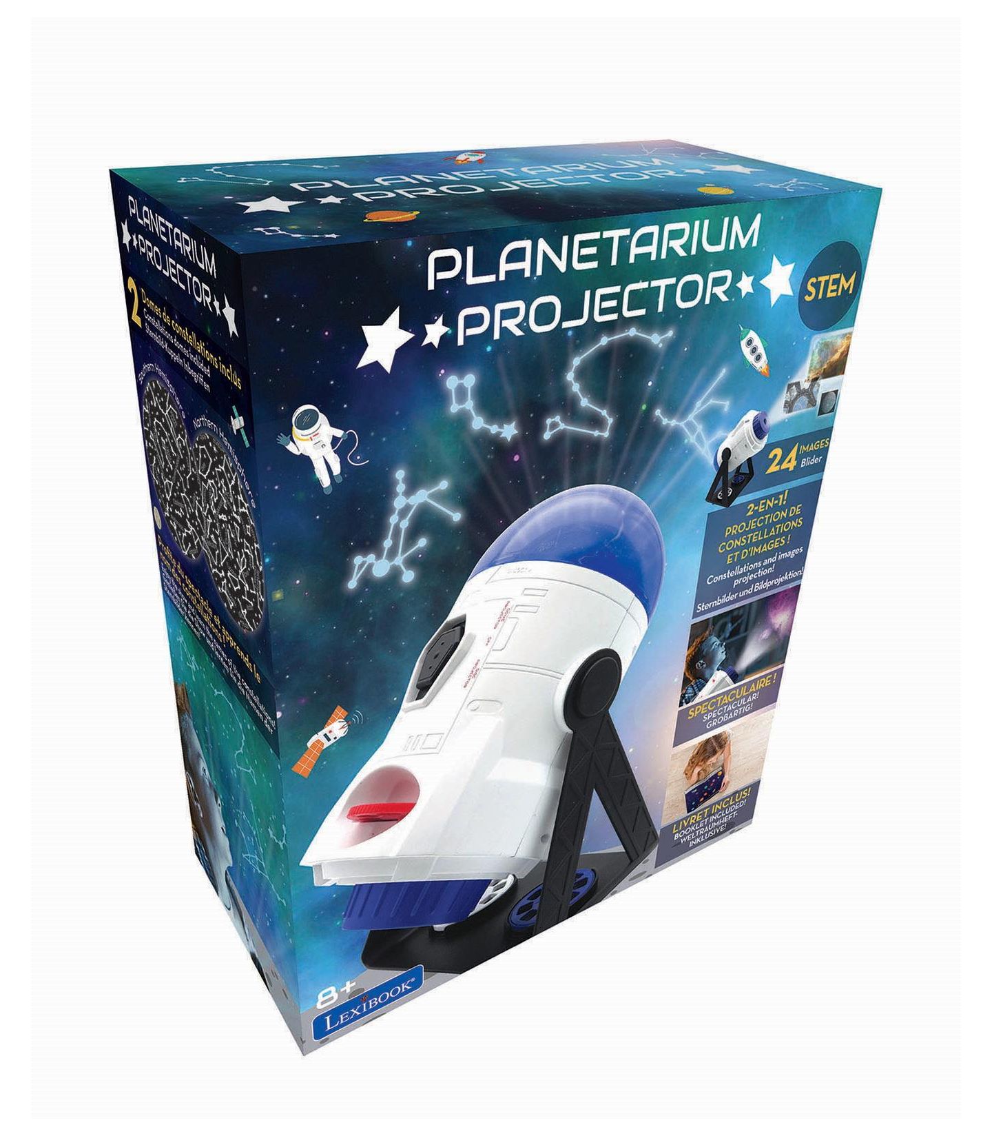 Детские игрушки Lexibook 2-in-1 Constellations and Images Motorized 360-Degree Planetarium Projector, 6-Piece, Ages 8+, цвет: Белый — фото 8