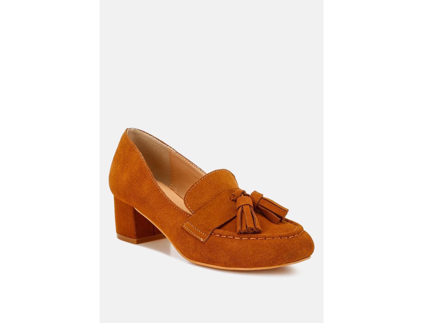 Женские туфли Rag & Co Aloha Tassels Detail Suede, цвет: Рыжевато-коричневый — фото 8
