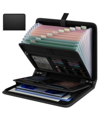 Fireproof Expanding Folder 13 Pockets Waterproof Zipper Labels Document Storage
