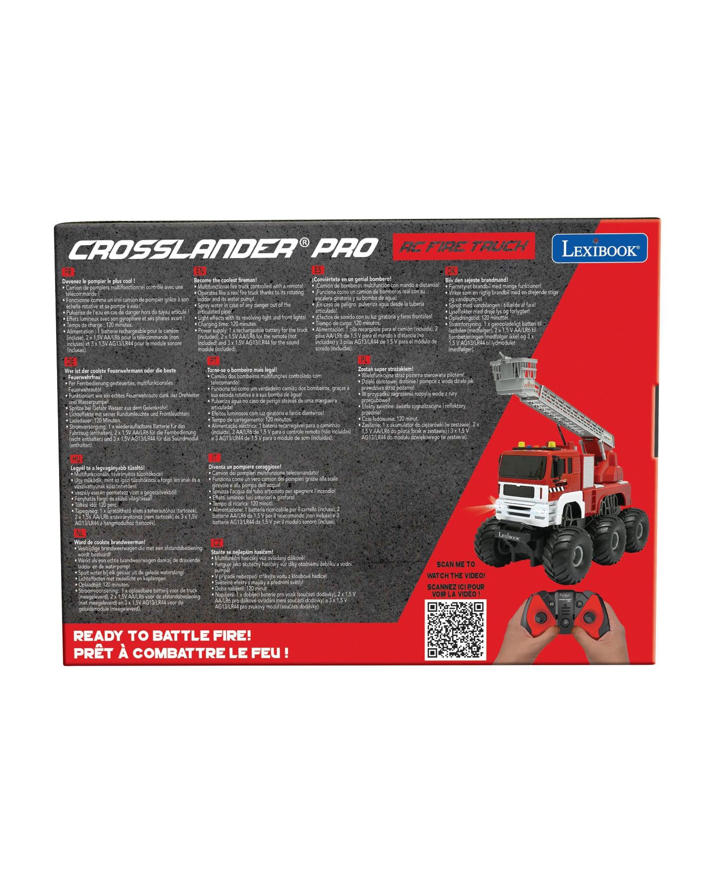 Детская игрушка Lexibook 1:24 Scale Crosslander Pro Remote-Controlled Light Effects RC Fire Truck — фото 7
