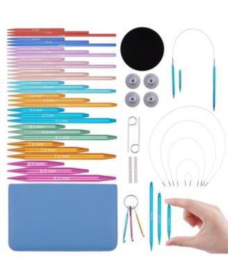 Interchangeable Circular Knitting Needles Set Aluminum Cables Accessories Storage Case