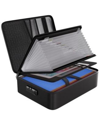 Fireproof Document Organizer Bag Lock Accordion File Folder Heat Resistant Water Resistant