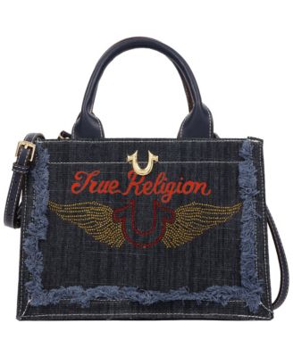 Denim Moto Frayed Tote Bag