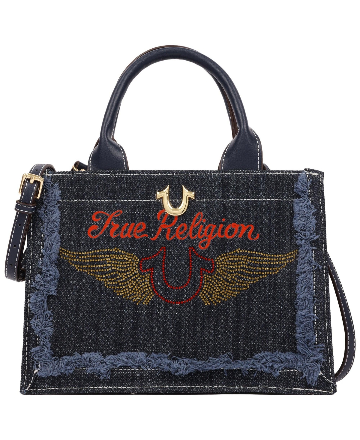 True Religion Denim Moto Frayed Tote Bag