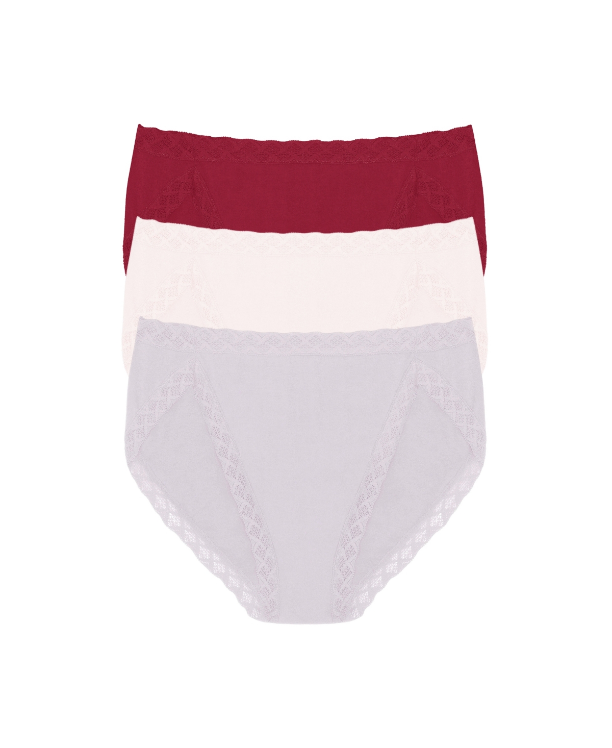 Bliss Cotton French Cut Brief 3-Pack - Deep Rouge/Pink Pearl/Luster / M