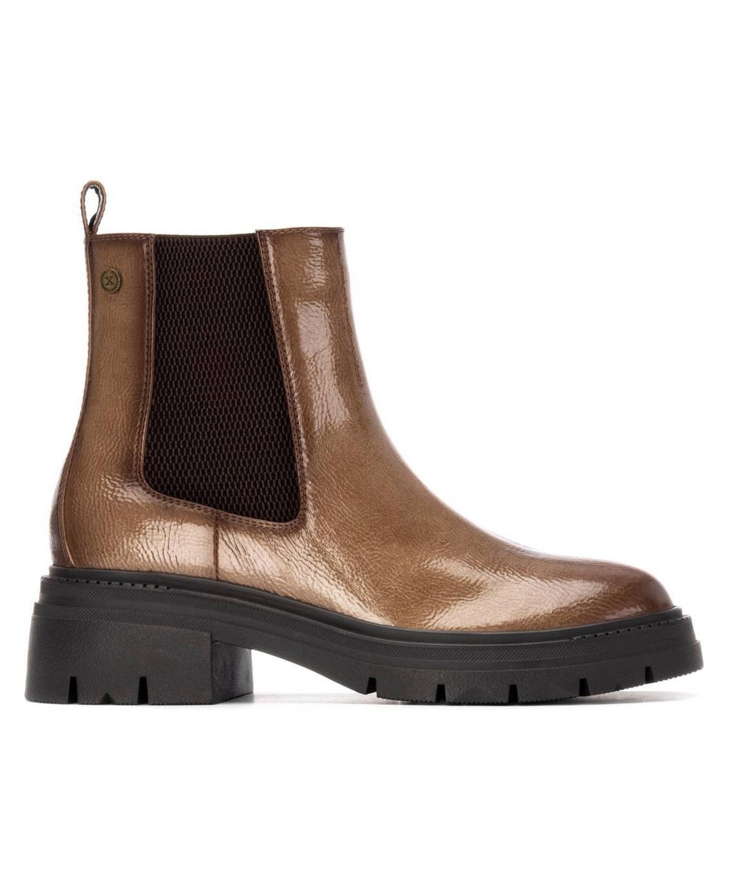 Женские ботинки XTI Patent Leather Chelsea Booties, цвет: Бежевый — фото 2