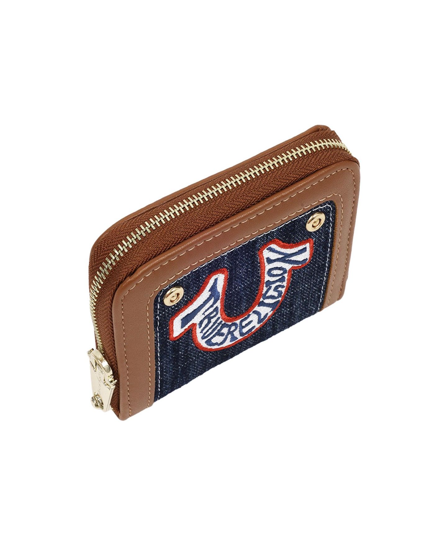 Женский кошелёк True Religion Retro Horseshoe Small Denim Zip-Around Wallet, цвет: Тёмный джинсовый — фото 4