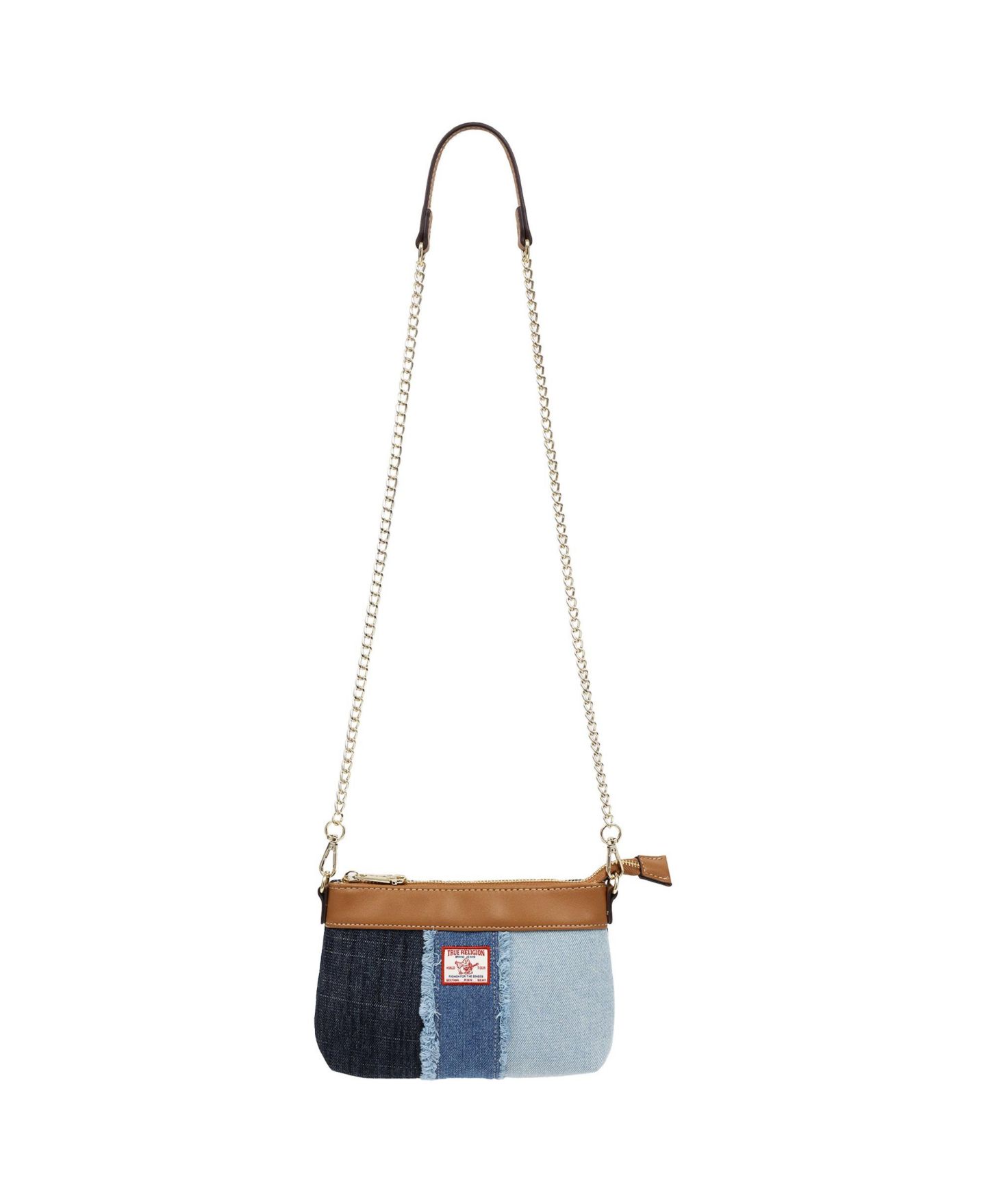 Женская сумка True Religion Caleb Highbridge Patchwork Denim Crossbody Pouch, цвет: Джинсовый / Синий — фото 5