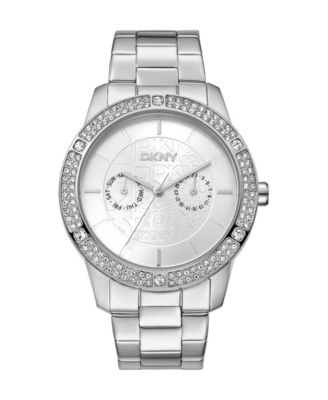 Women's Water-Resistant Quartz Chambers Glitz Stainless Steel Bracelet Watch, 40 mm
