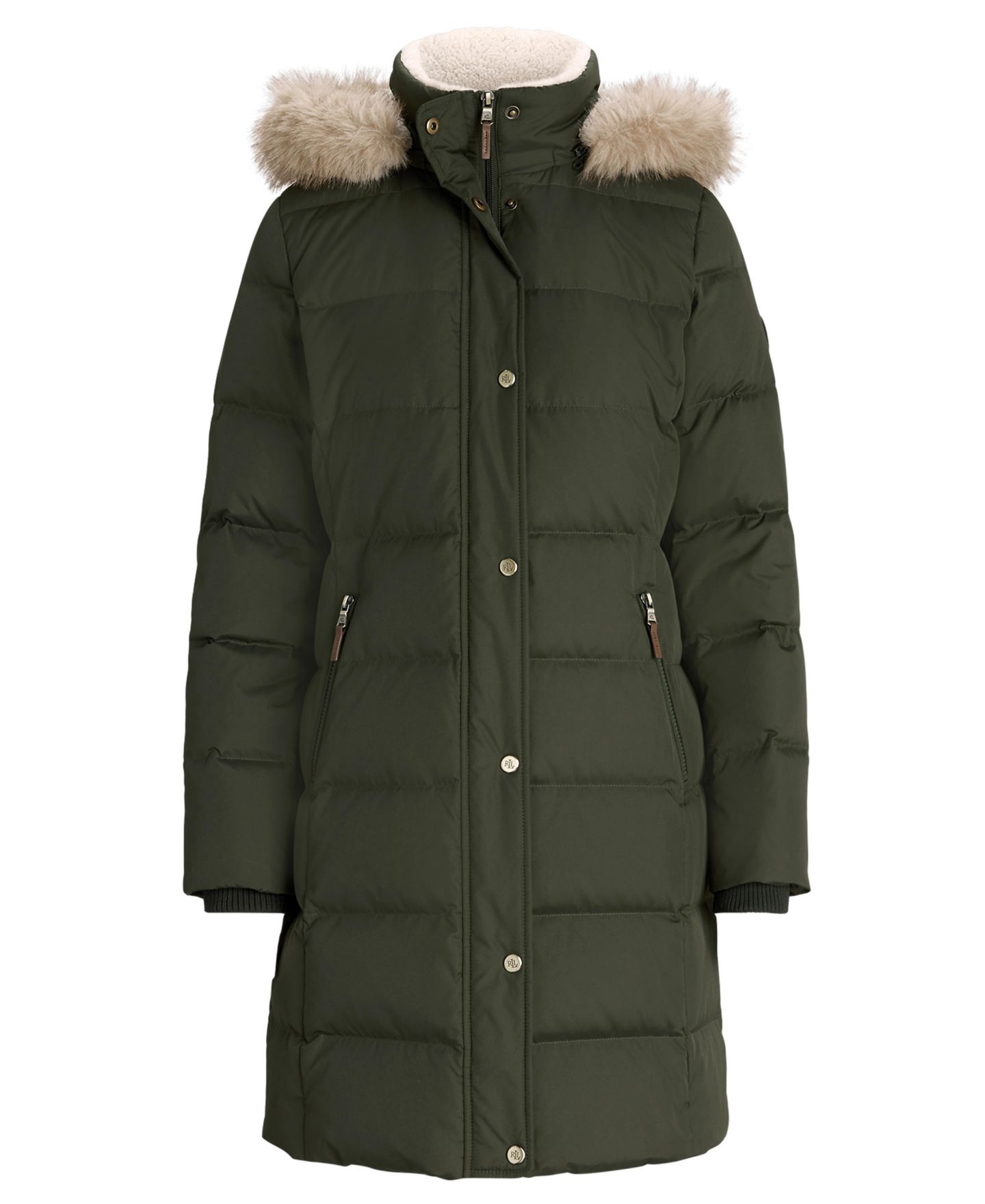 Женское пальто Lauren Ralph Lauren Hooded Down Channel-Quilted, цвет: Тёмно-зелёный — фото 4