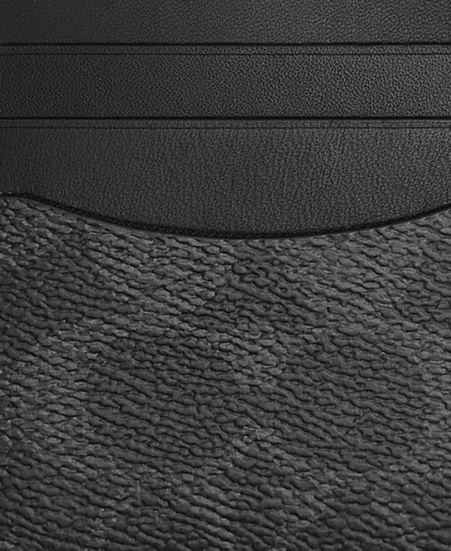 Мужской кошелёк COACH Signature Flat Leather Card Case, цвет: Чёрный — фото 3