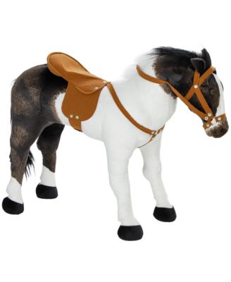 Ride-On Horse Toy with Neighing Sound and Steel Frame, 33.5" L, 132-lb Capacity, Ages 3-8