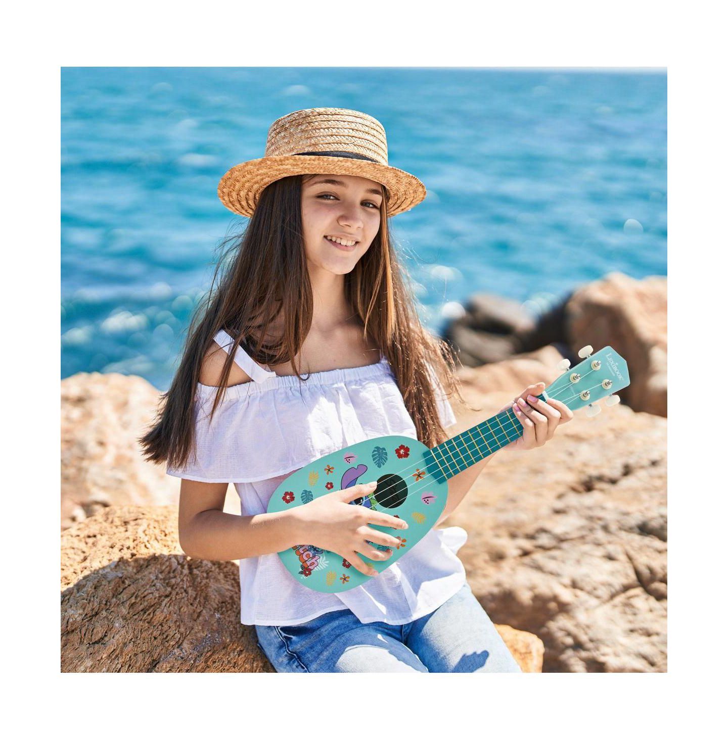 Детская игрушка Disney Stitch My first wooden ukulele, 4 nylon strings, 53 cm, guide included, цвет: Синий — фото 4