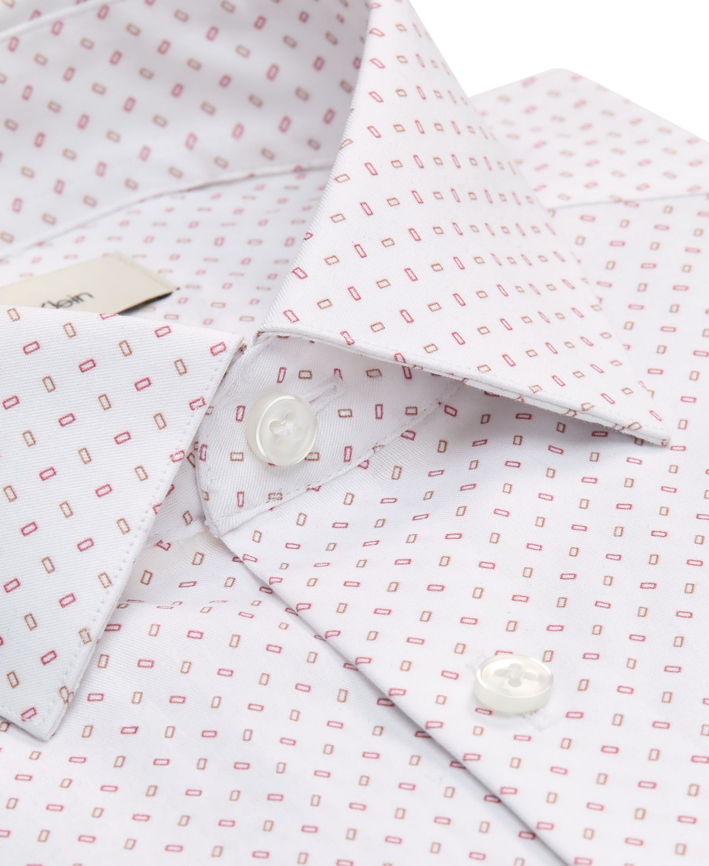Мужская рубашка Calvin Klein Performance Wrinkle Free Slim-Fit Stretch Dress Shirt, цвет: Красный разноцветный — фото 4