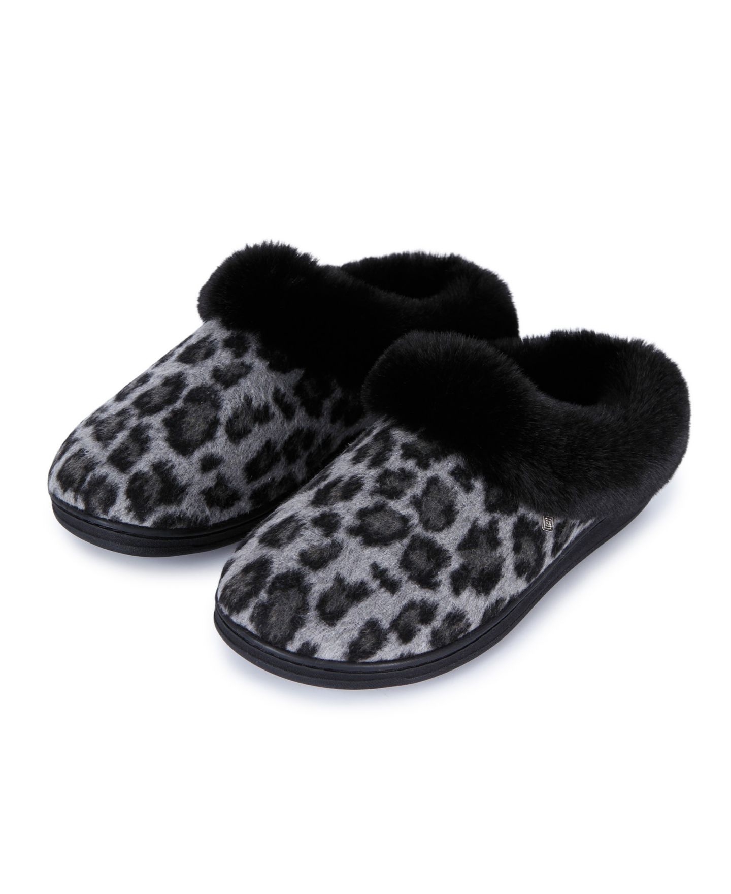 Женские сабо Isotoner Signature Leo Faux Fur Arch Support Clog Slippers, цвет: Угольный — фото 5