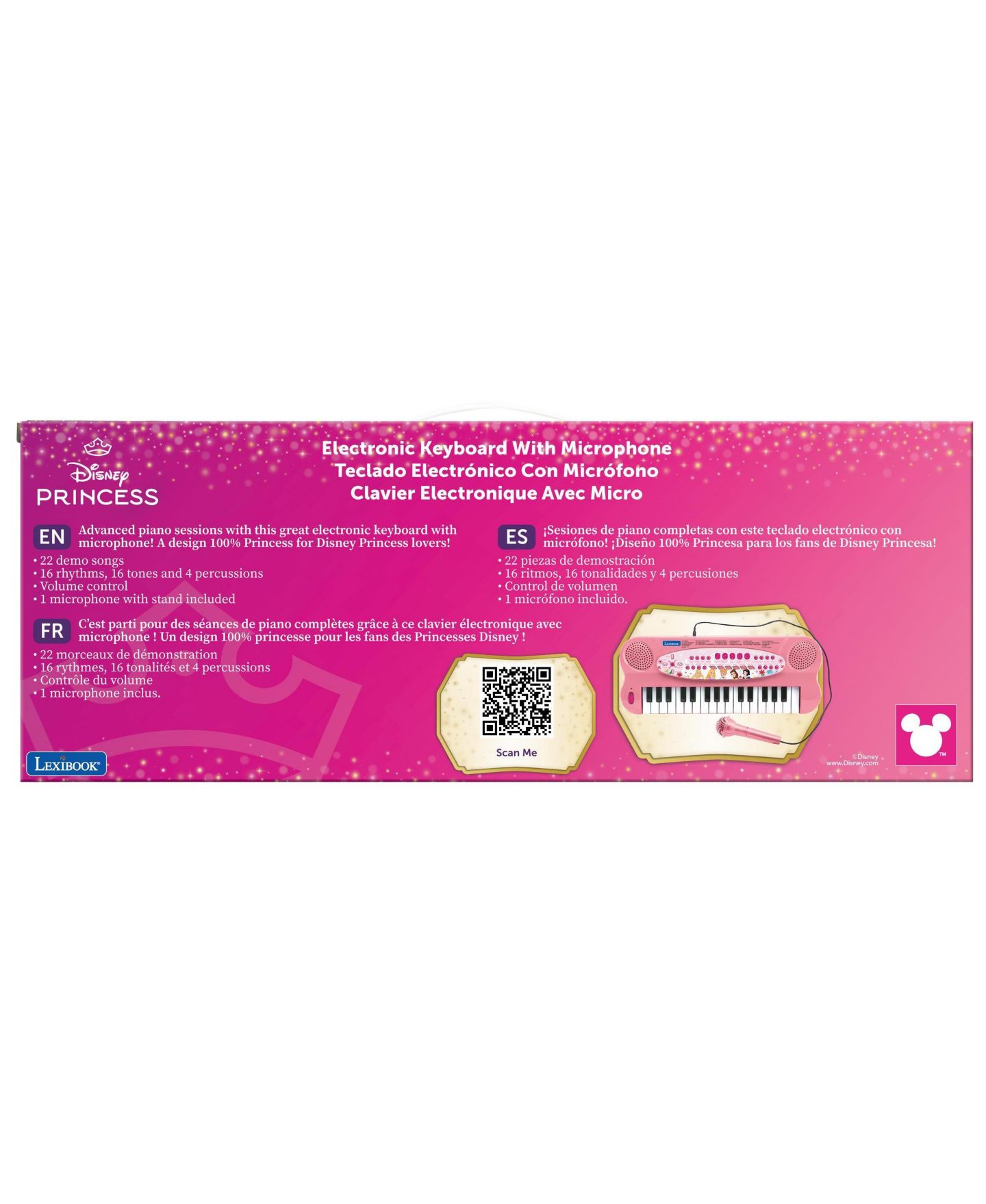 Детская игрушка Disney Princess Electronic Keyboard with Microphone, 22 Demonstration Songs, Ages 3+ — фото 7