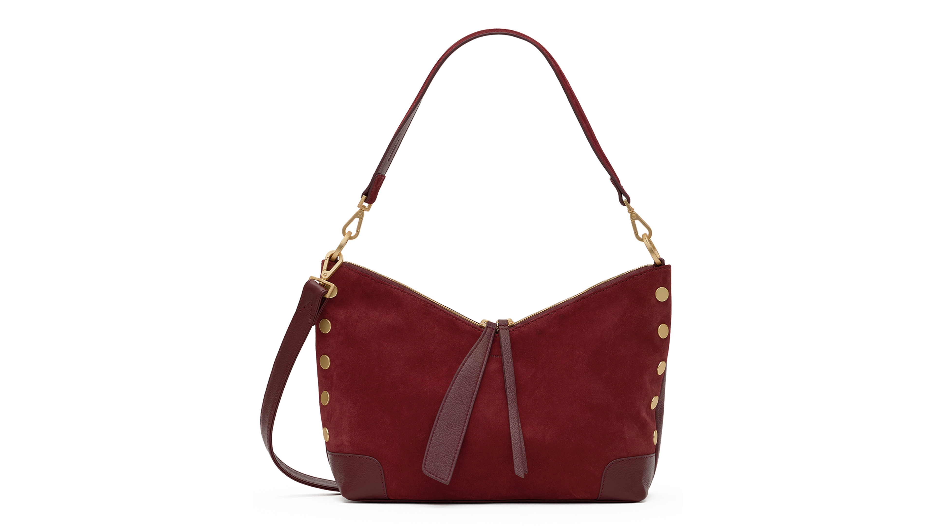 Hammitt Grace Medium Suede and Leather Shoulder Handbag