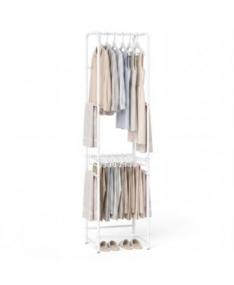 Slim Coat Rack Freestanding Garment Organizer with 8 Hanging Rods