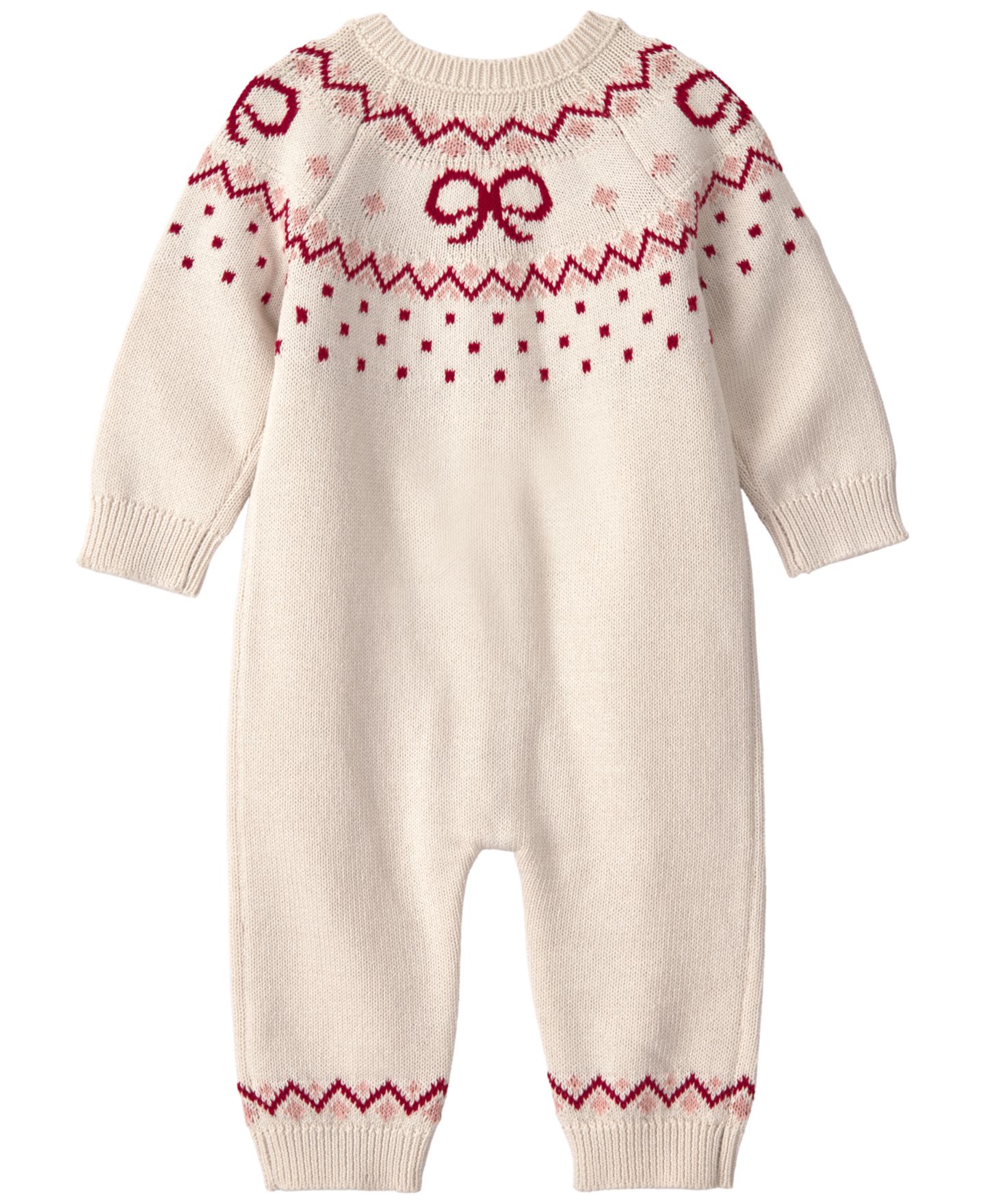 Комбинезон Carter's Cotton Fair Isle Sweater Knit Jumpsuit для девочек-малышей, цвет: Bow Fair Isle — фото 2