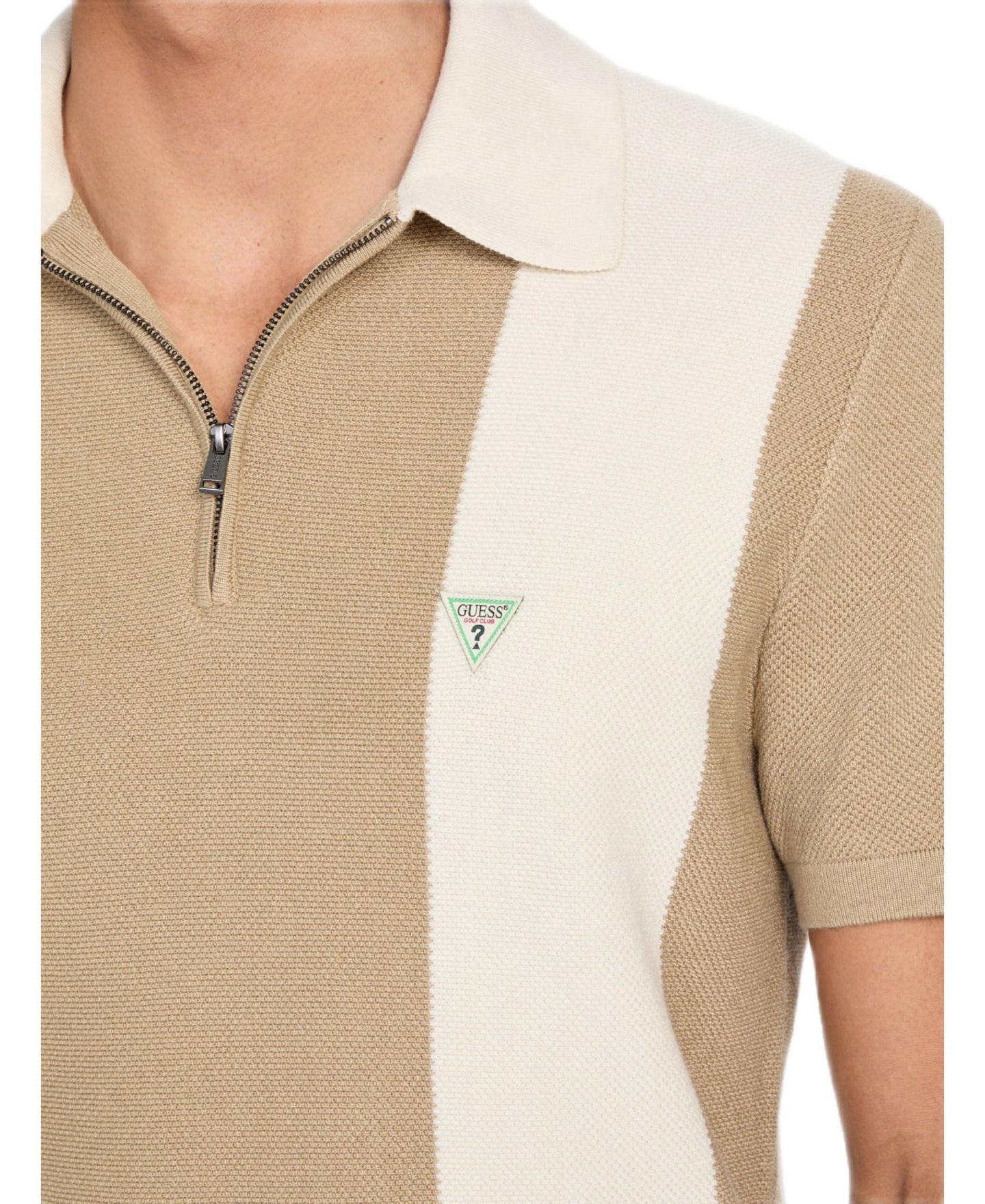 Мужские топы GUESS Humphrey Colorblocked Stripe Sweater Polo, цвет: Пустынный — фото 3