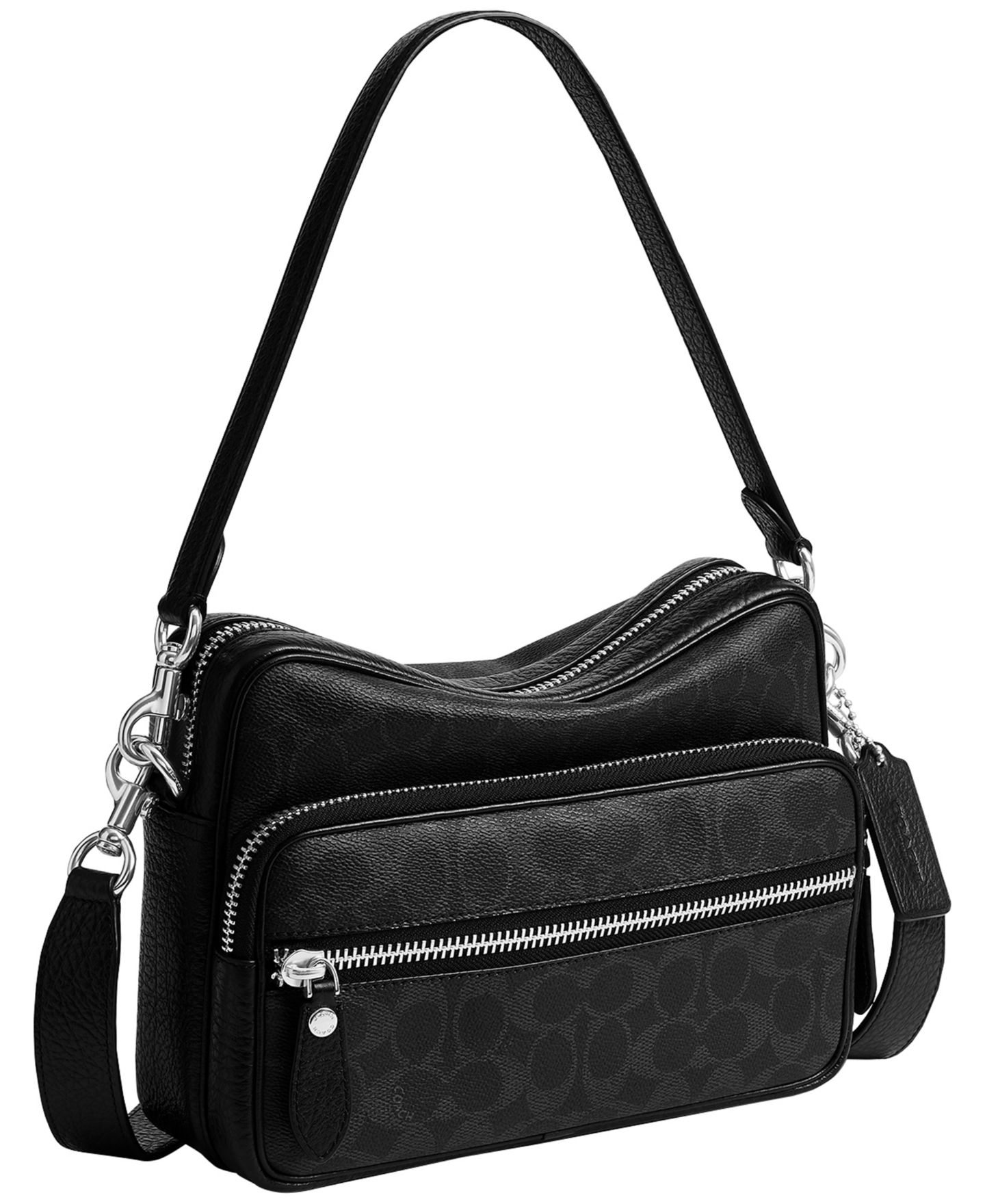 Мужская сумка COACH Dakota Signature Upcrafted Leather Detachable Strap Crossbody, цвет: Чёрный — фото 3
