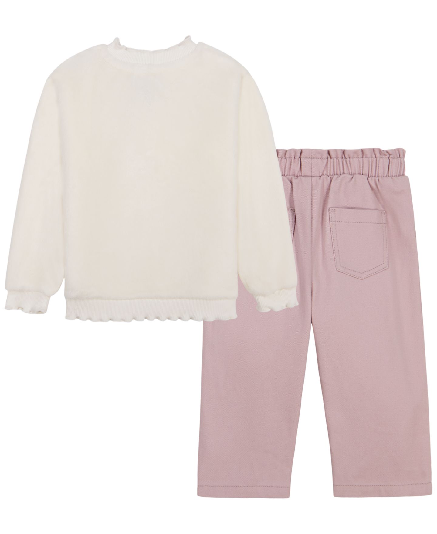 Комплект Calvin Klein Long-Sleeve Sherpa Top and Pants, 2-Piece Set для девочек-малышей, цвет: Розовый — фото 2
