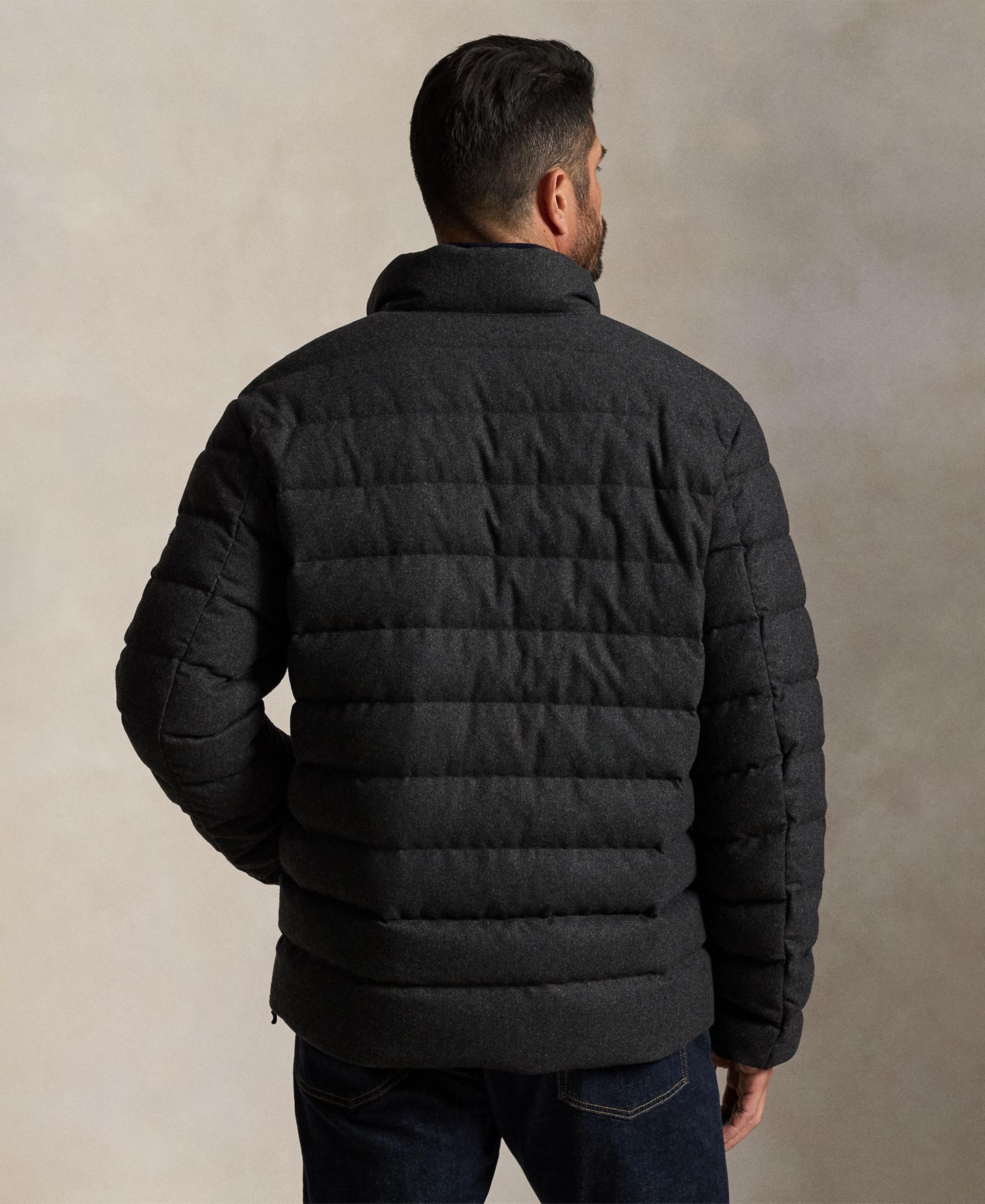 Мужская куртка Polo Ralph Lauren Big & Tall Colden Down Quilted-Herringbone Regular-Fit, цвет: Угольный — фото 5