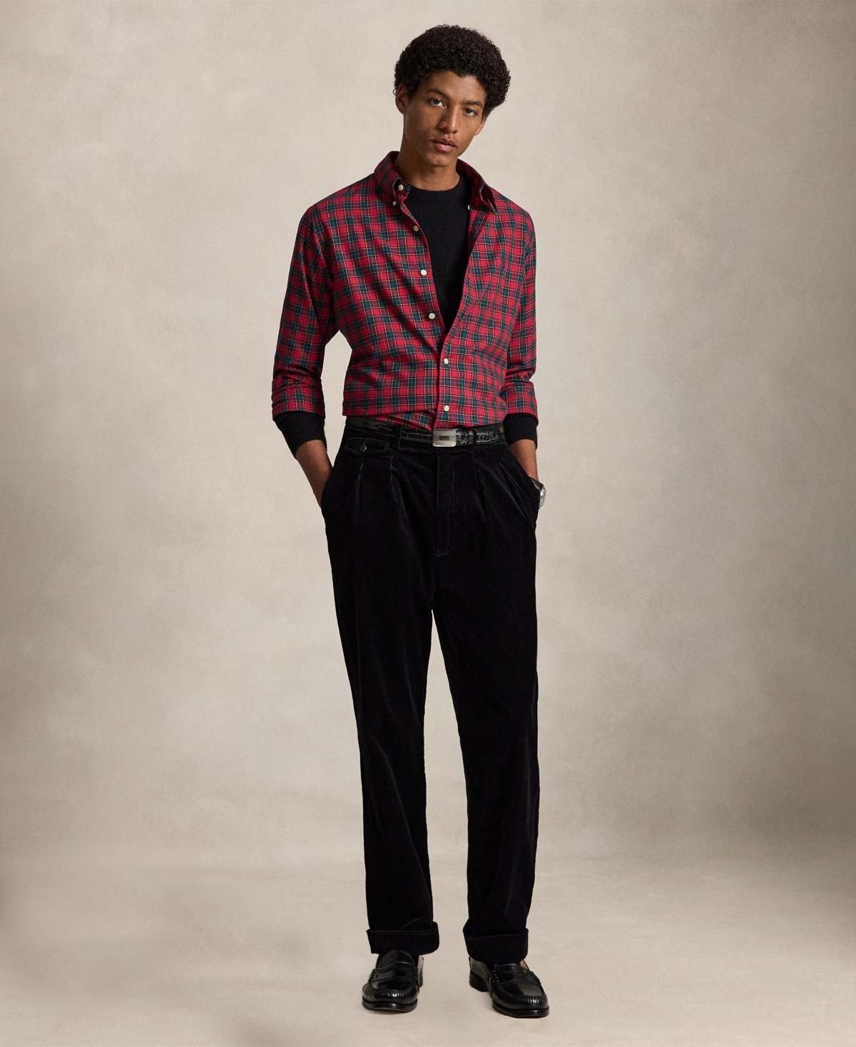 Polo Ralph Lauren Men's Classic-Fit Plaid Twill Shirt - 7446B Rl2000 Red Active Royal Multi