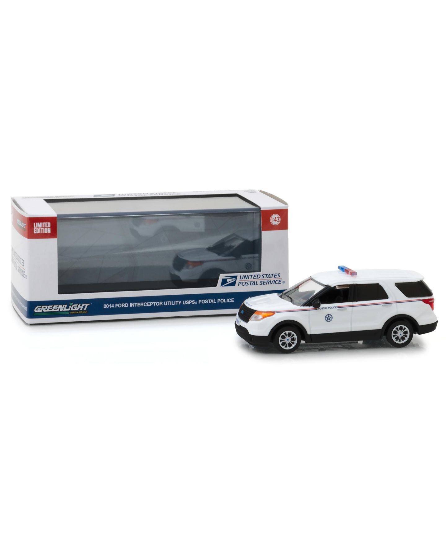 Детская игрушка Greenlight 2014 Ford Interceptor Utility Postal Police United States Postal Service (Usps) 1/43 Diecast Model Car — фото 2