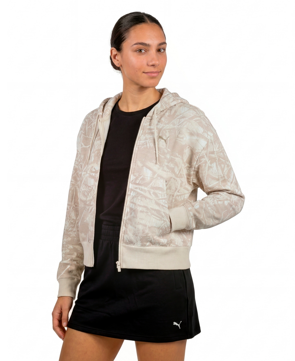 Puma Women's Ess Camo Full-Zip Fleece Hoodie