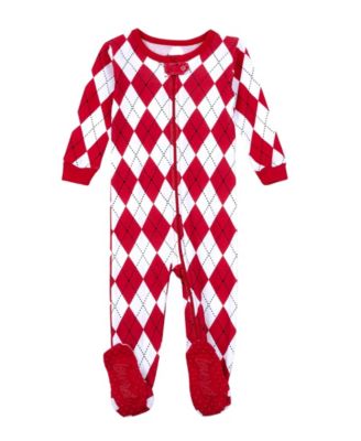 Baby One Piece 0M -24M Argyle Cotton Footed Pajamas