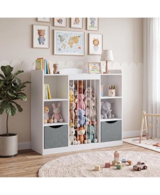 Book Shelf for Kids Rooms, Toy Box and Cubby Storage Organizer with Rounded Corners Design for Anti-Collision Safety,and Anti-Tip Device